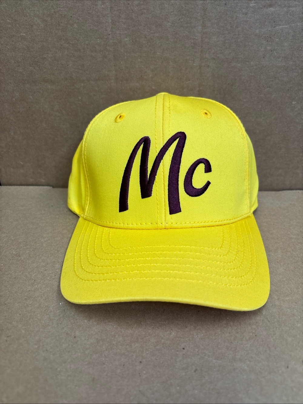 McDonalds McCafe Employee Hat Yellow Strapback Baseball Cap Adjustable NEW